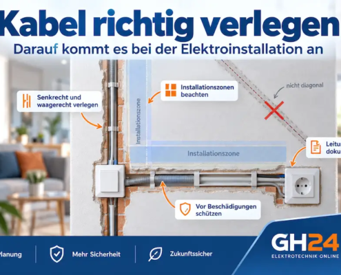 Kabel richtig verlegen in Installationszonen mit senkrechter und waagerechter Leitungsführung